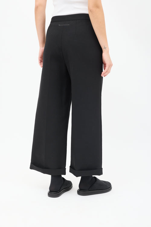 MM6 Maison Margiela Black Drop Seat Wide Leg Trouser