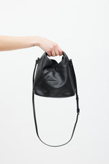 MM6 Maison Margiela Black Faux Leather New Japanese Mini Tote