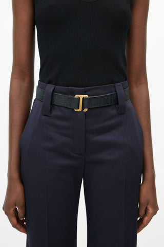 MM6 Maison Margiela Black & Gold Leather Belt