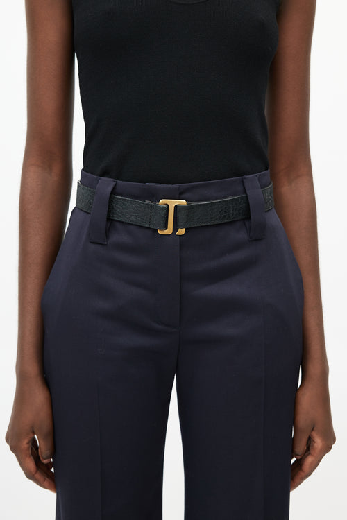 MM6 Maison Margiela Black & Gold Leather Belt