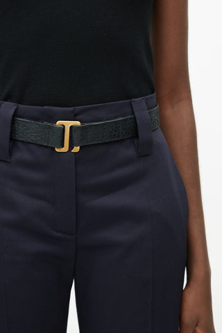 MM6 Maison Margiela Black & Gold Leather Belt