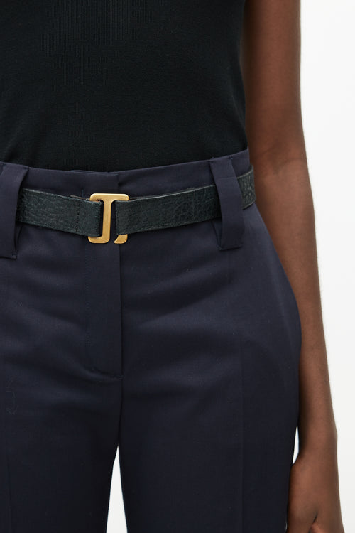 MM6 Maison Margiela Black & Gold Leather Belt