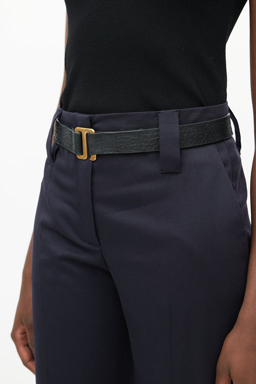 MM6 Maison Margiela Black & Gold Leather Belt