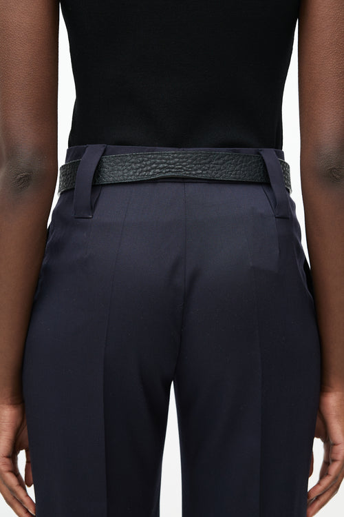 MM6 Maison Margiela Black & Gold Leather Belt