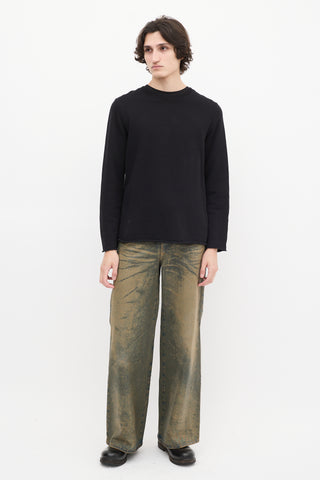 MM6 Maison Margiela Black Raw Edge Crewneck