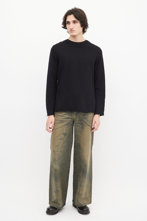 MM6 Maison Margiela Black Raw Edge Crewneck