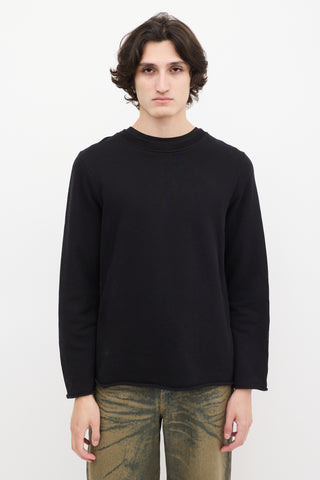 MM6 Maison Margiela Black Raw Edge Crewneck