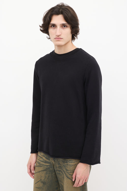 MM6 Maison Margiela Black Raw Edge Crewneck