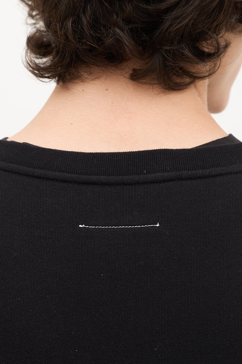 MM6 Maison Margiela Black Raw Edge Crewneck