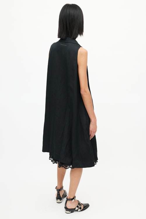 MM6 Maison Margiela Black Sleeveless Blazer Dress