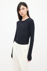 MM6 Maison Margiela Black & White Logo Bodysuit