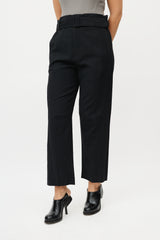 MM6 Maison Margiela Black Wool Belted Trouser