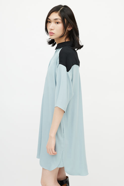 MM6 Maison Margiela Blue & Black Shirt Dress