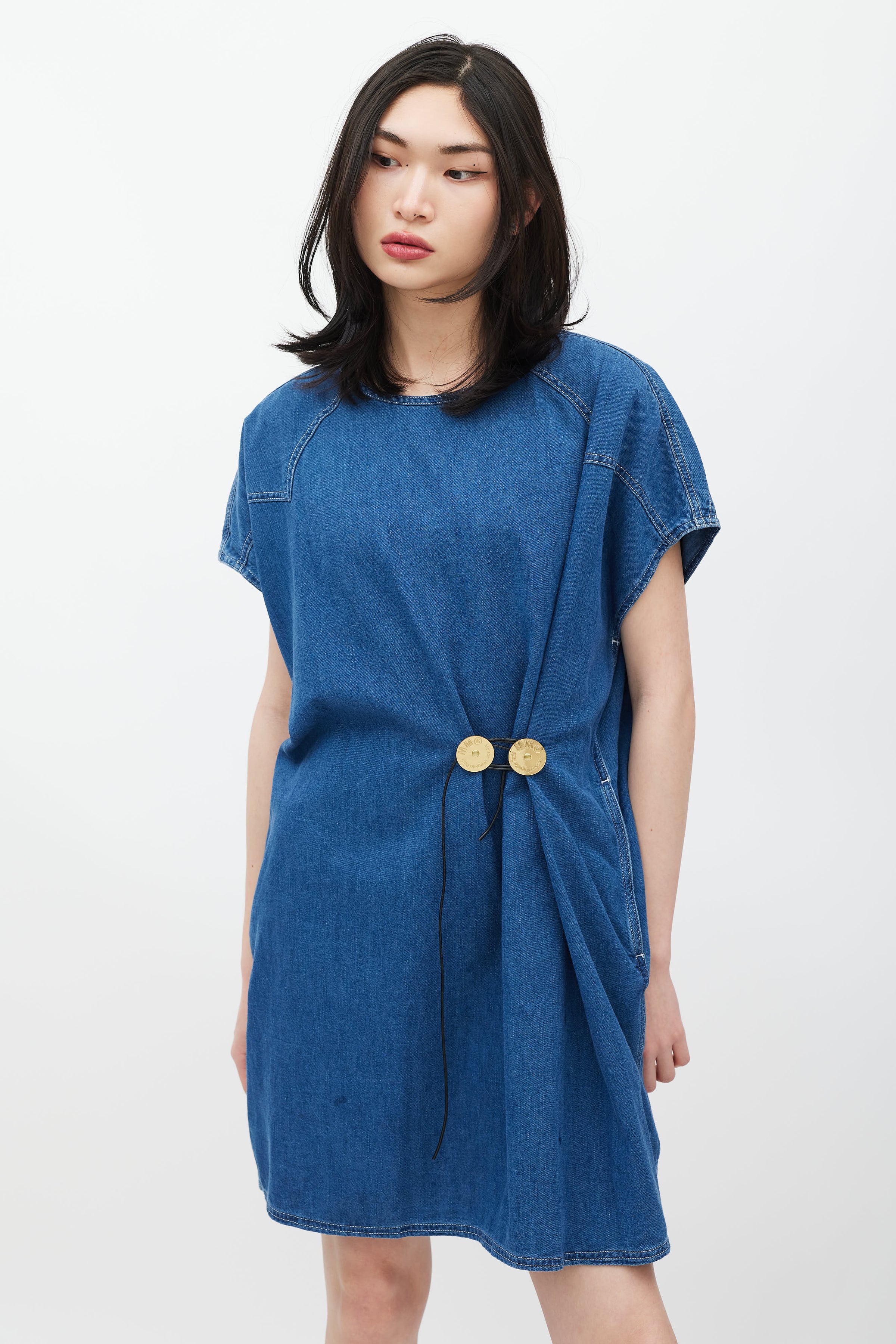 MM6 Maison Margiela // Blue & Gold Denim Dress VSP Consignment MM6 Maison Margiela // Blue & Gold Denim Dress VSP Consignment
