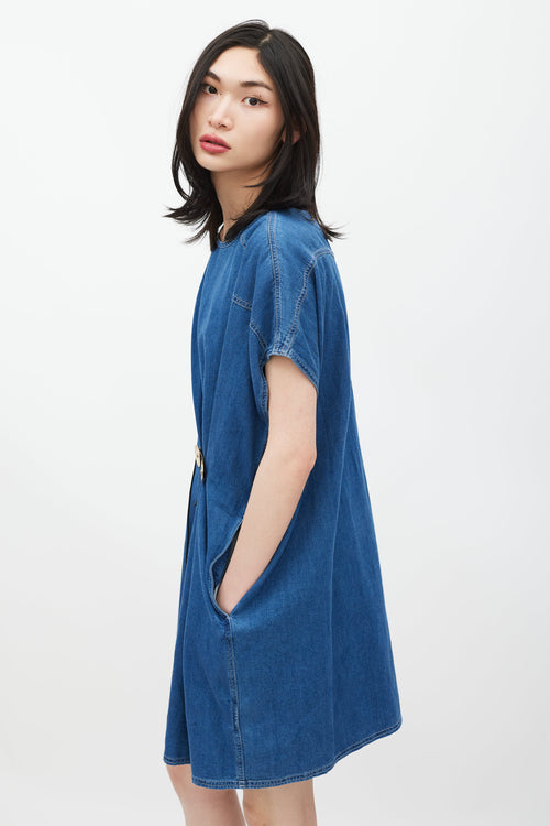 MM6 Maison Margiela Blue & Gold Denim Dress