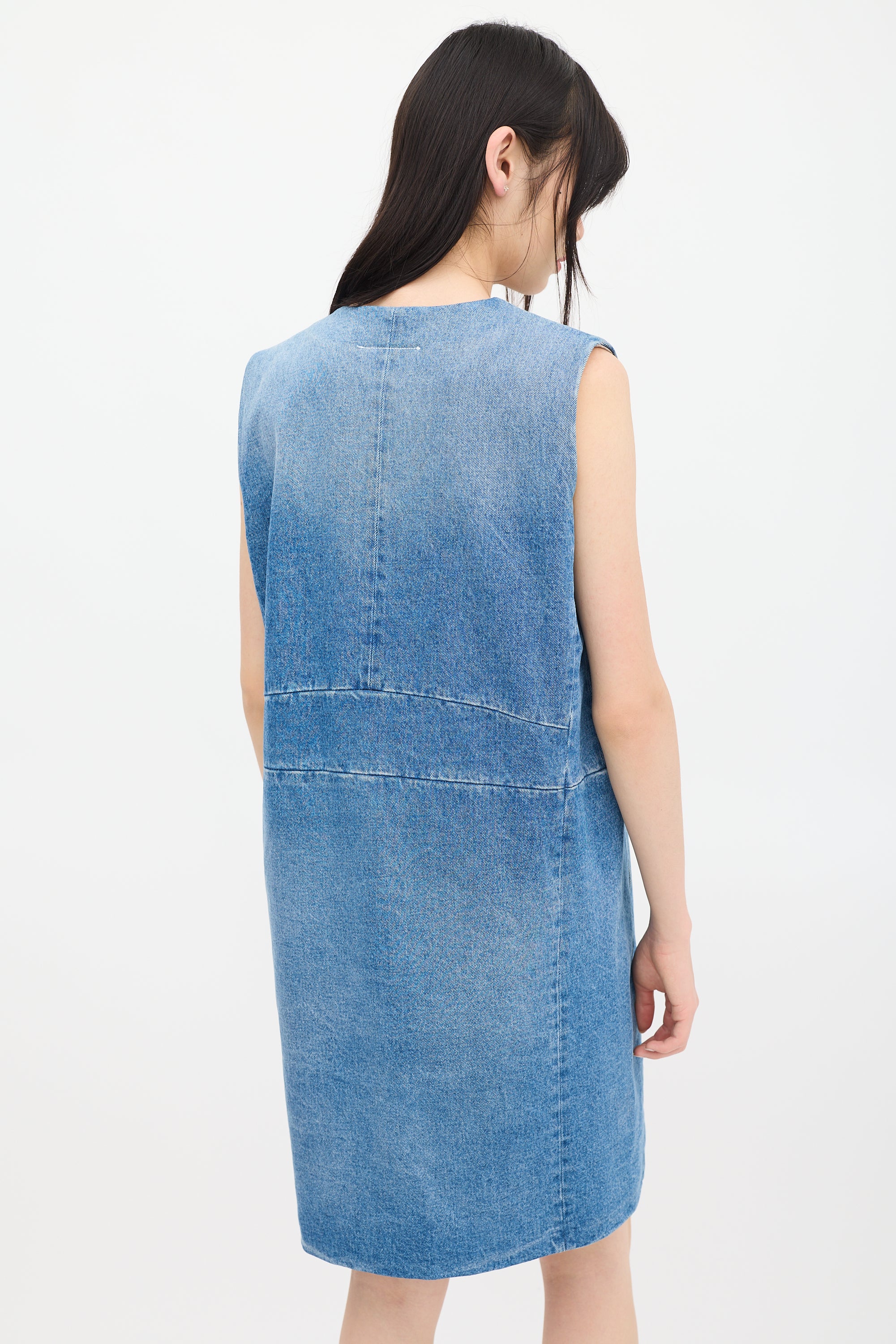 MM6 Maison Margiela // Blue V-Neck Denim Dress VSP Consignment MM6 Maison Margiela // Blue V-Neck Denim Dress VSP Consignment
