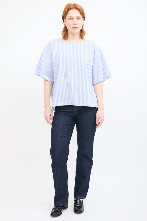 MM6 Maison Margiela Blue & White Striped T-Shirt