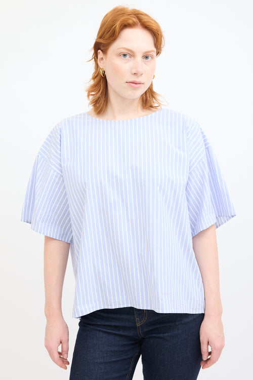 MM6 Maison Margiela Blue & White Striped T-Shirt