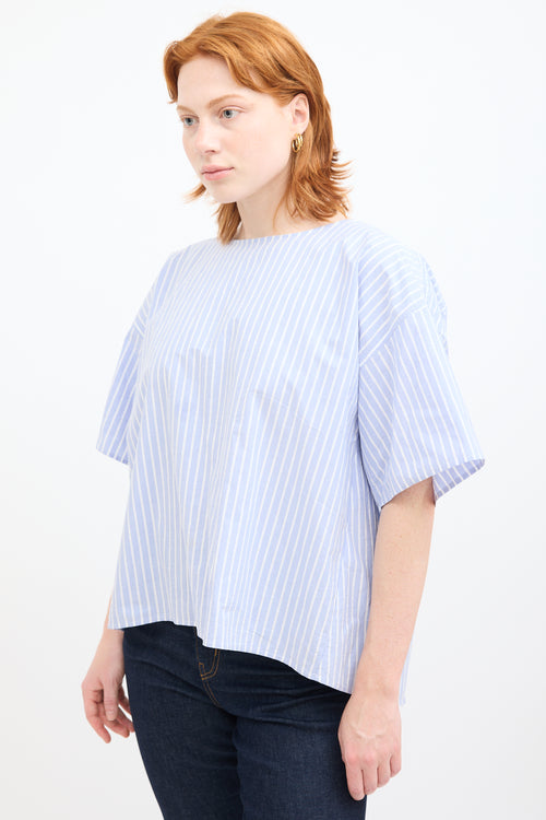 MM6 Maison Margiela Blue & White Striped T-Shirt