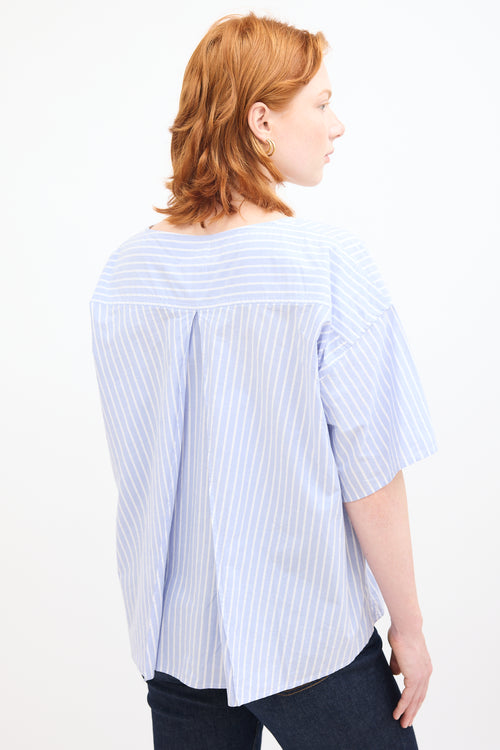 MM6 Maison Margiela Blue & White Striped T-Shirt