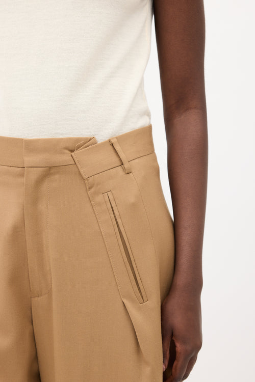 MM6 Maison Margiela Brown Asymmetrical Wide Leg Trouser