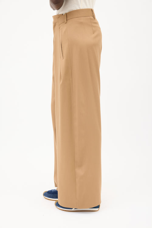 MM6 Maison Margiela Brown Asymmetrical Wide Leg Trouser