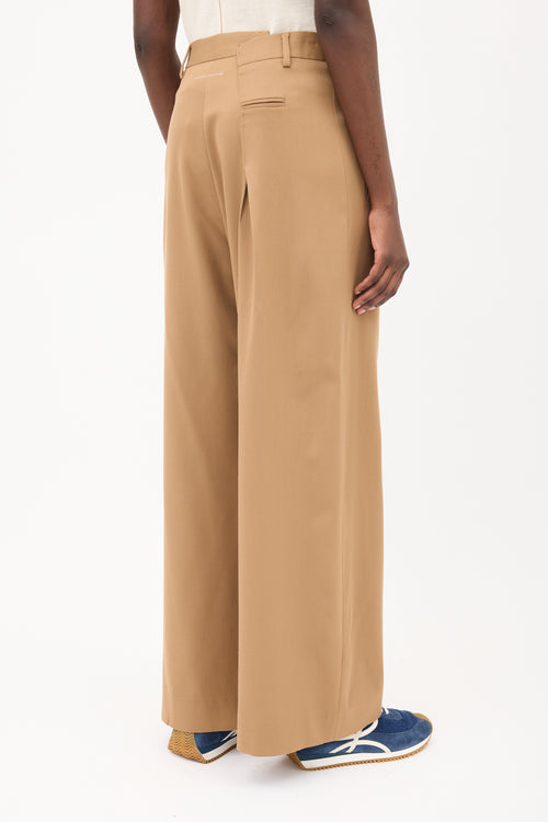 MM6 Maison Margiela Brown Asymmetrical Wide Leg Trouser