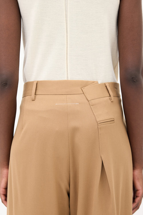 MM6 Maison Margiela Brown Asymmetrical Wide Leg Trouser