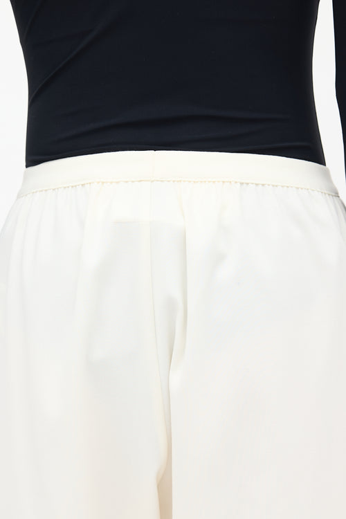 MM6 Maison Margiela Cream Straight Leg Trouser