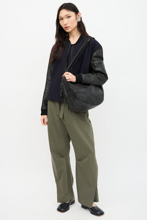 MM6 Maison Margiela Distressed Leather Messenger Bag