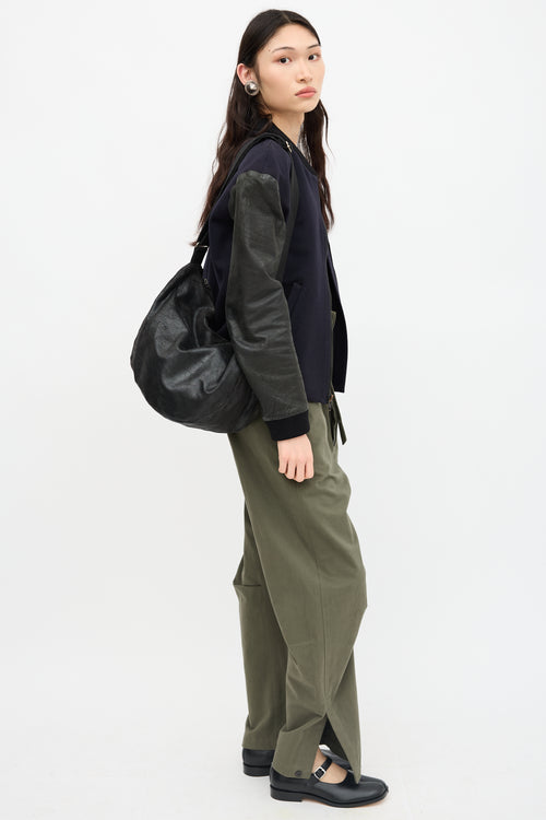 MM6 Maison Margiela Distressed Leather Messenger Bag