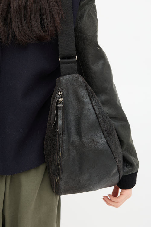 MM6 Maison Margiela Distressed Leather Messenger Bag