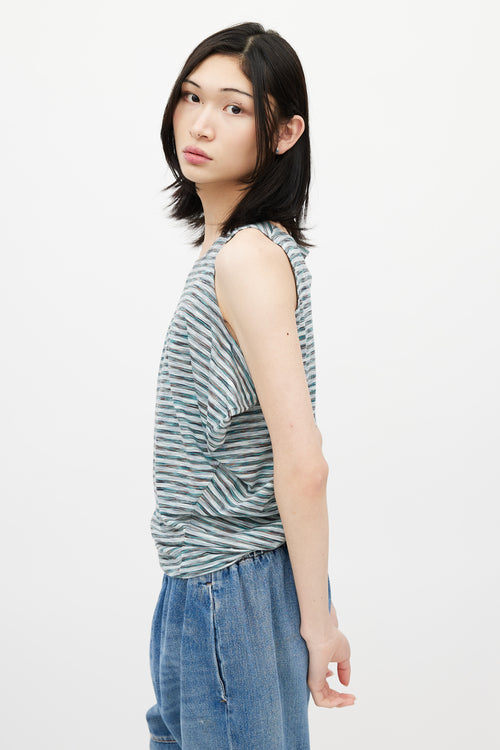 MM6 Maison Margiela Green & Multicolour Striped Top