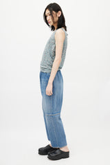MM6 Maison Margiela Green & Multicolour Striped Top