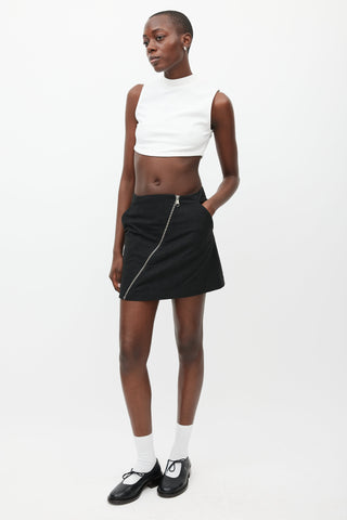 MM6 Maison Margiela Grey Asymmetrical Zip Skirt