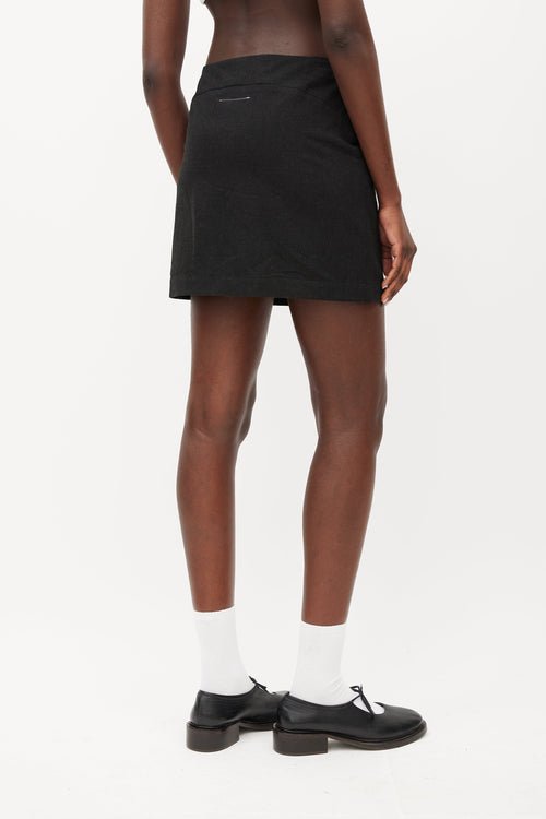 MM6 Maison Margiela Grey Asymmetrical Zip Skirt