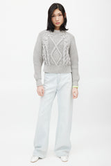 MM6 Maison Margiela Grey Cable Knit Sweater