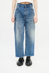 MM6 Maison Margiela Mid Wash Distressed Wide Leg Jeans