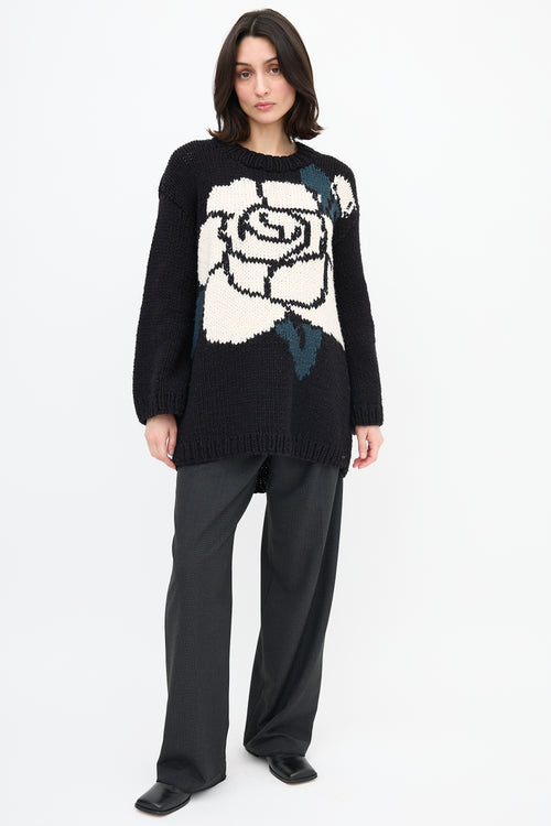 MM6 Maison Margiela Rose Intarsia Sweater
