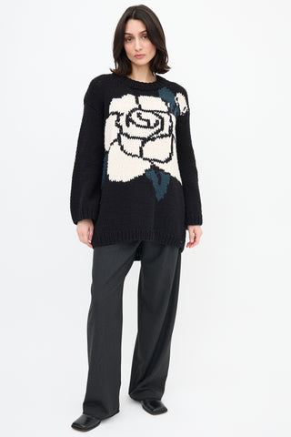 MM6 Maison Margiela Rose Intarsia Sweater