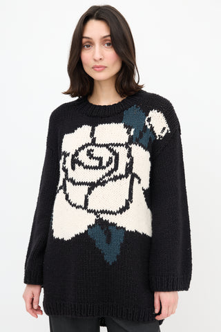 MM6 Maison Margiela Rose Intarsia Sweater