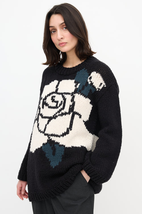 MM6 Maison Margiela Rose Intarsia Sweater