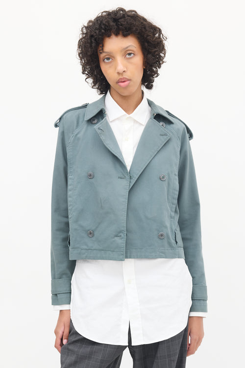 MM6 Maison Margiela Slate Grey Short Trench Jacket