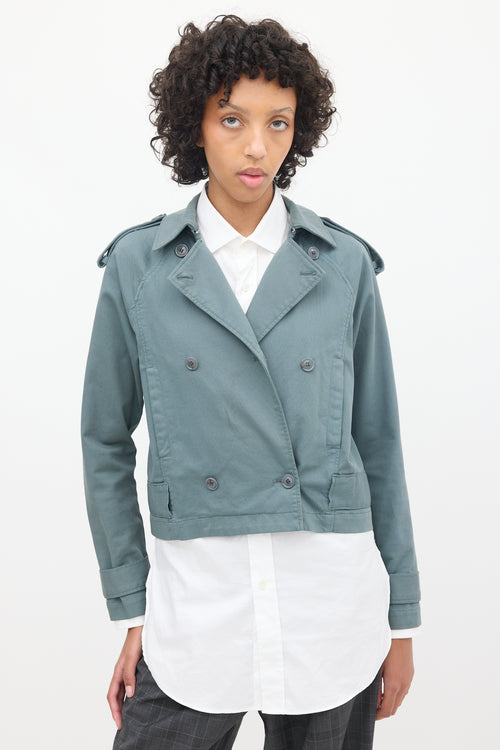 MM6 Maison Margiela Slate Grey Short Trench Jacket