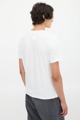 MM6 Maison Margiela White Numbers Logo Printed Distressed  T-Shirt