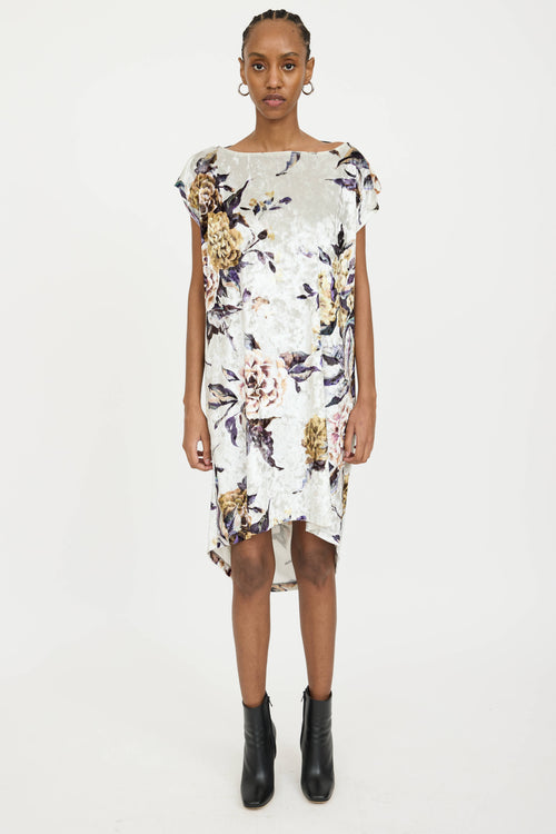 MM6 Maison Margiela Velour Floral Dress