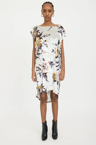 MM6 Maison Margiela Velour Floral Dress