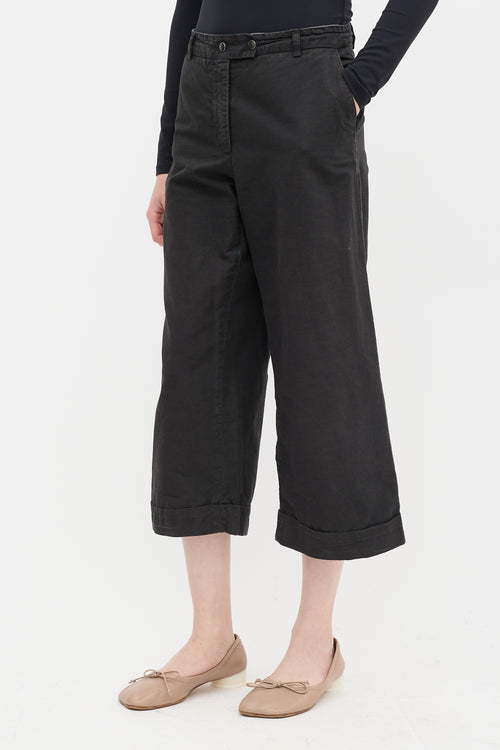 MM6 Maison Margiela Dark Grey Cropped Trouser