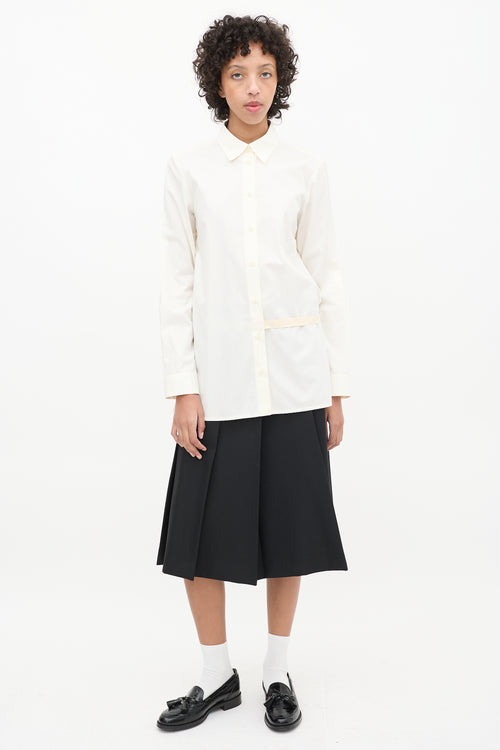 MM6 Maison Margiela White Poplin Wrap Shirt