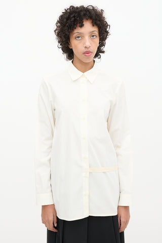 MM6 Maison Margiela White Poplin Wrap Shirt